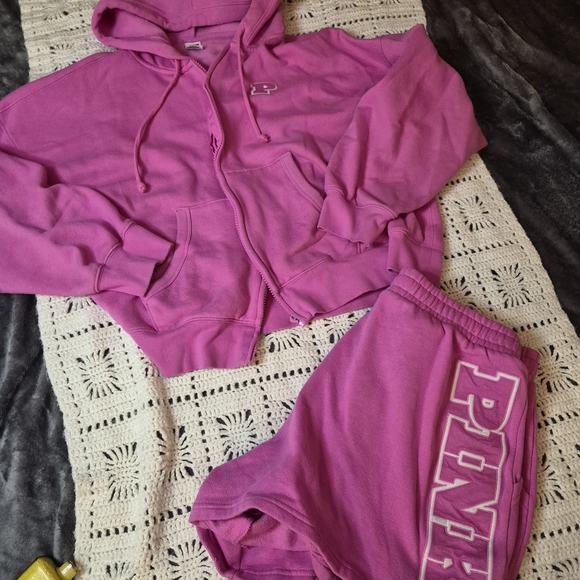 PINK Victoria's Secret Hot Pink Track Jogger Set - Picture 8 of 12
